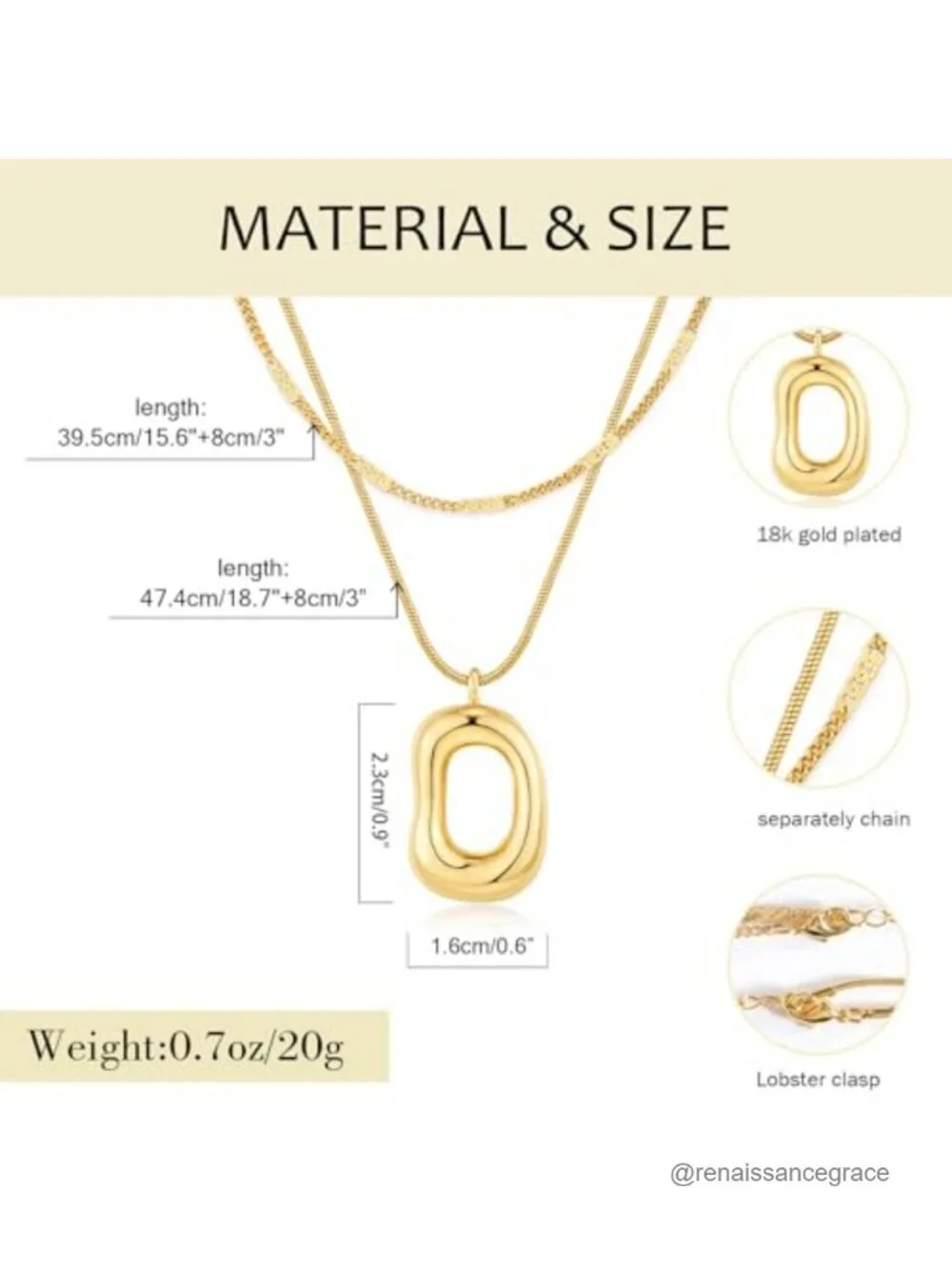 Layered Gold Plated Necklace Set Dainty Choker Chunky Snake Chain with Pendant